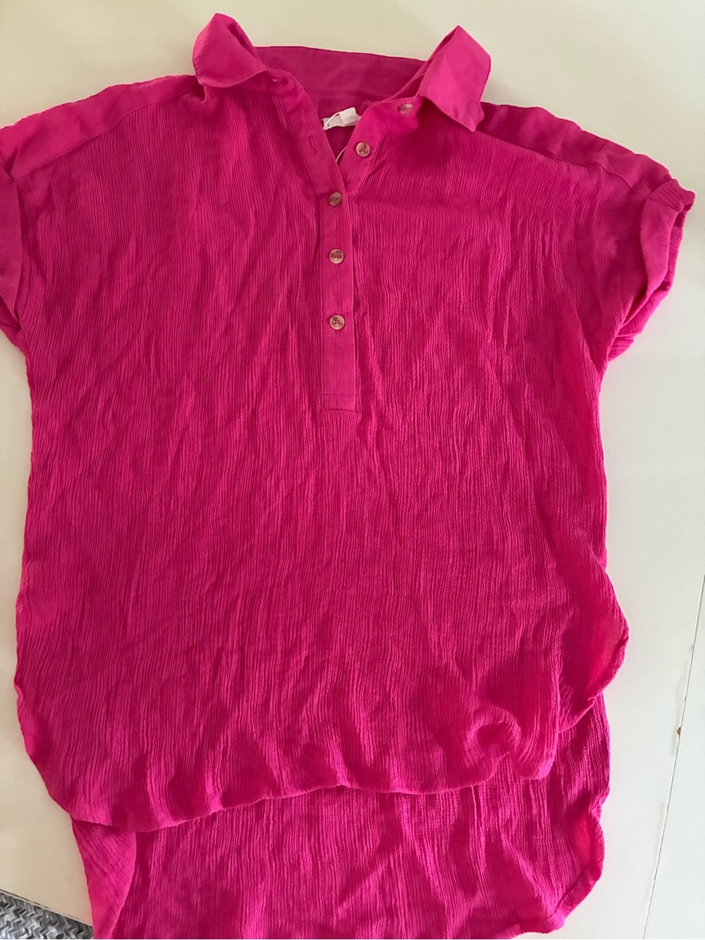 mine Fuchsia Pink Button-Up Tunic